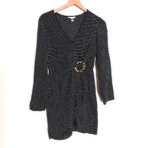 Topshop Polka Dot Tortoise Ring Wrap Mini Dress size 4